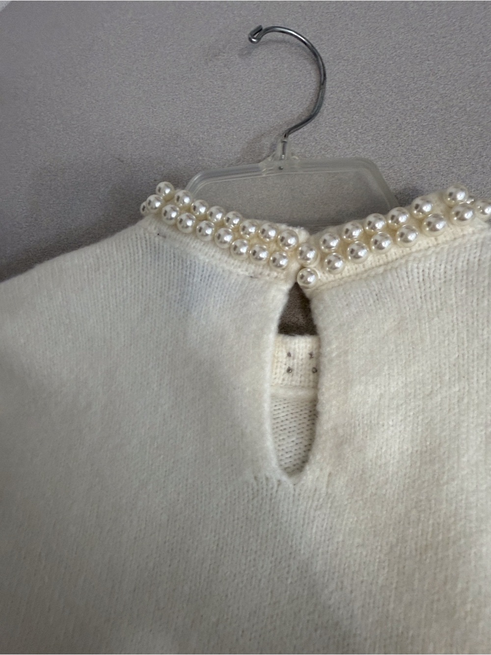 ANN TAYLOR  Ivory Short-Sleeve Pearl-Trim Sweater SIZE SMALL NEW / UNWORN - Picture 8 of 10